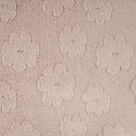Tissu Fausse Fourrure Imprimé Fleur Sable 