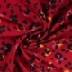 Tissu Twill de Viscose Imprimé Léopard Rouge