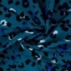 Tissu Twill de Viscose Imprimé Léopard Petrole