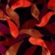 Tissu Satin de Viscose Imprimé Feuilles Rouge orange 