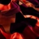 Tissu Satin de Viscose Imprimé Feuilles Rouge orange 