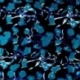Tissu Satin de Viscose Imprimé Fleurs Bleu 