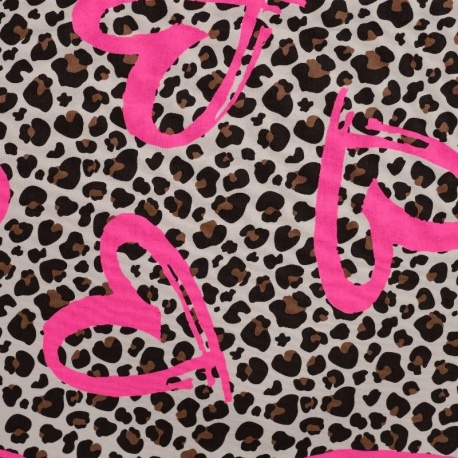 Tissu Sweat French Terry Imprimé Leopard