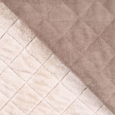 Tissu Velours Cotelé Matelassé Fausse Fourrure Pierre