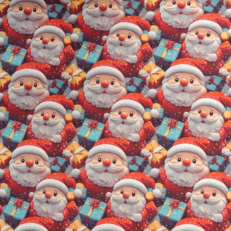 Tissu Noel Imprimé Effet 3d Rouge