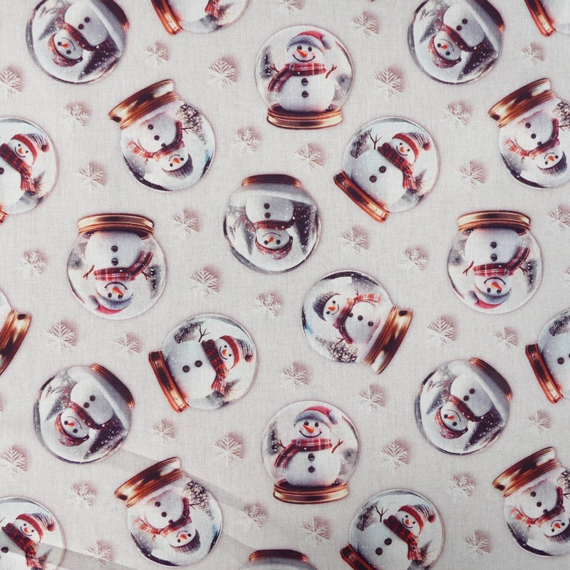 Tissu Snowballs Imprimé Effet 3d Ecru 