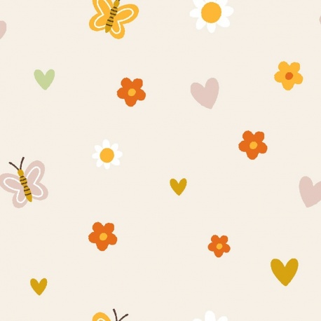 Tissu coton Imprimé Roxy Naturel