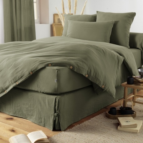 Linge de lit Gaze de Coton Gaïa Romarin - L'effet papillon