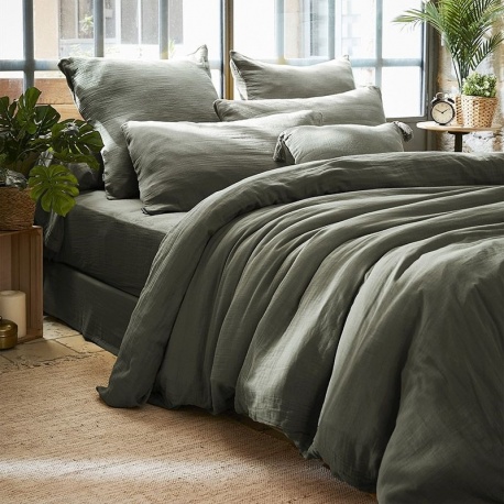 Linge de lit Gaze de Coton Gaïa Romarin - L'effet papillon