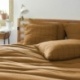 Linge de Lit Gaze de Coton Gaïa Match Camel - L'effet papillon