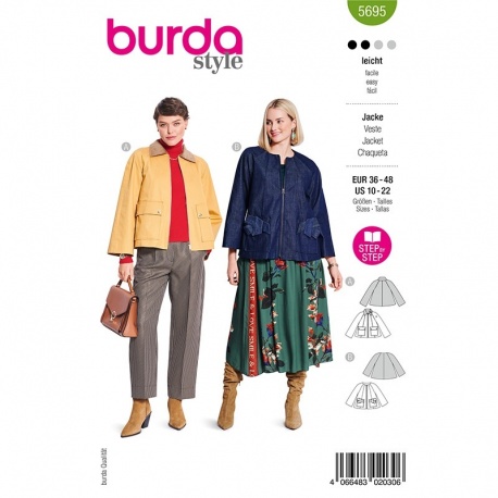 Patron Burda 5695 Vestes 36-48 