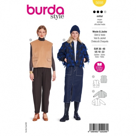 Patron Burda 5698 Gilet Blazer 36-48