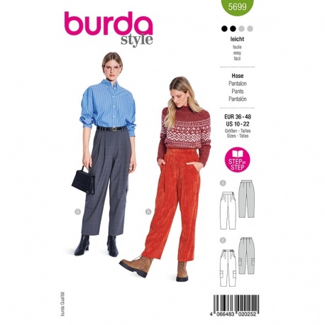 Patron Burda 5699 Pantalons 36-48