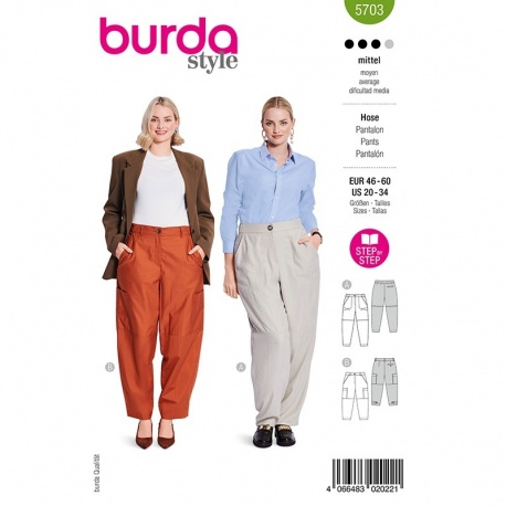 Patron Burda Curvy 5703 Pantalons 46-60 