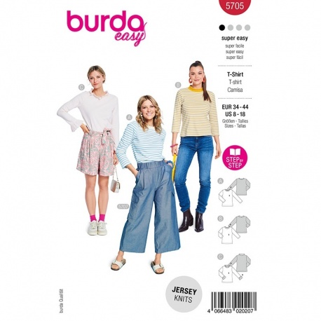 Patron Burda Easy 5705 Chemises 34-44