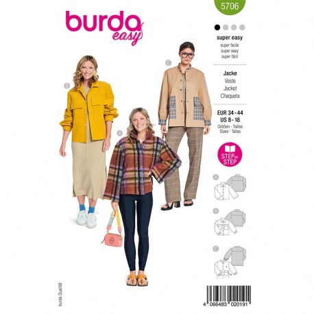Patron Burda Easy 5706 Vestes 34-44