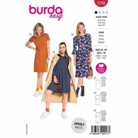 Patron Burda Easy 5708 Robes 34-44 