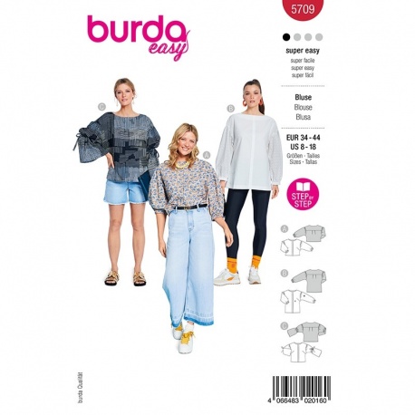 Patron Burda Easy 5709 Chemisiers 34-44