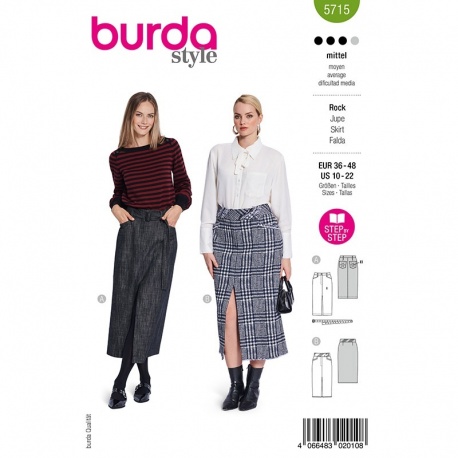 Patron Burda 5715 Jupes 36-48 