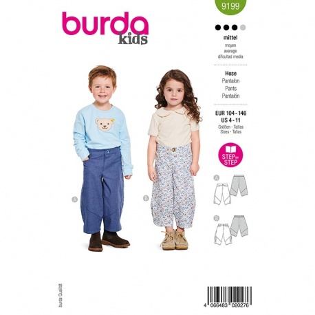 Patron Burda Kids 9199 Pantalons Bouffants 104-146 cm