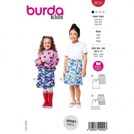 Patron Burda Kids 9210 Mini Jupes 104-146 cm 