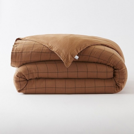 Linge de Lit Gaze de Coton Gaïa Match Camel - L'effet papillon