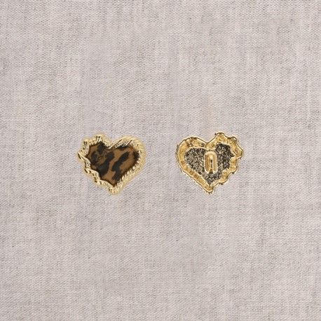 Bouton leopard coeur