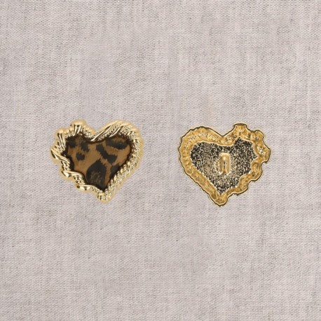 Bouton leopard coeur