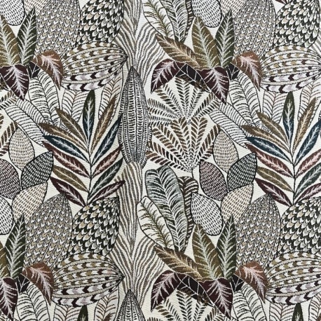 Tissu Jacquard Imprimé Egypte Blanc 