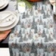 Tissu Jacquard Kiruna  Sapin et maison Lurex Argent