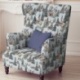 Tissu Jacquard Kiruna  Sapin et maison Lurex Argent