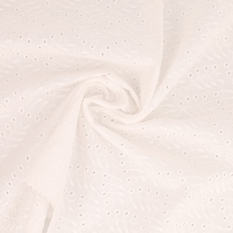Tissu Broderie Anglaise Coton Brema Blanc 
