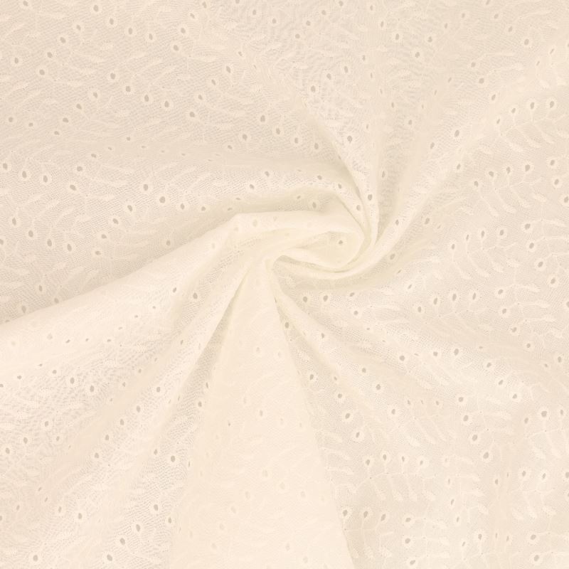 Tissu Broderie Anglaise Coton Brema Ivoire