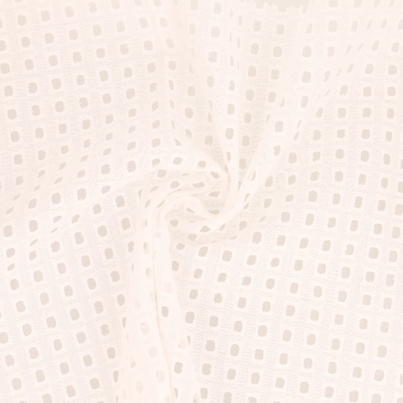 Tissu Broderie Anglaise Coton Lutosa Blanc