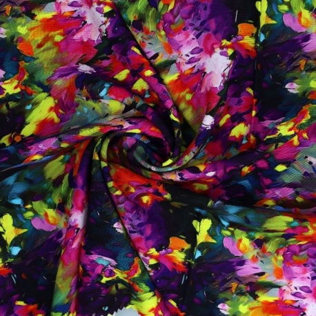 Tissu Viscose Impression Digitale Floral Multicolore