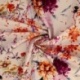 Tissu Popeline de Coton Impression Digitale Floral Orangé