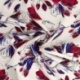 Tissu Popeline de Coton Impression Digitale Floral Bleu et Violine