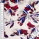 Tissu Popeline de Coton Impression Digitale Floral Bleu et Violine