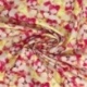 Tissu Popeline de Coton Impression Digitale Floral Rose et Jaune