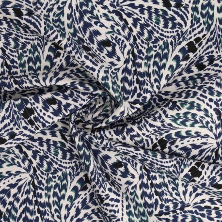 Tissu Popeline de Coton Impression Digitale Plume