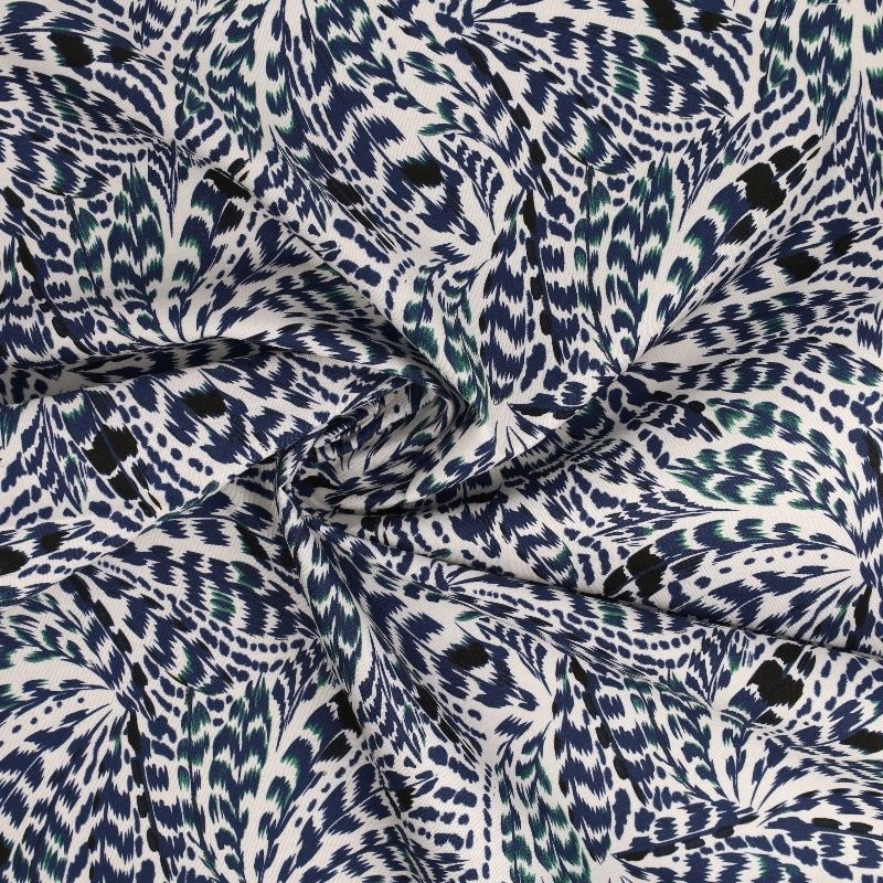 Tissu Popeline de Coton Impression Digitale Plume