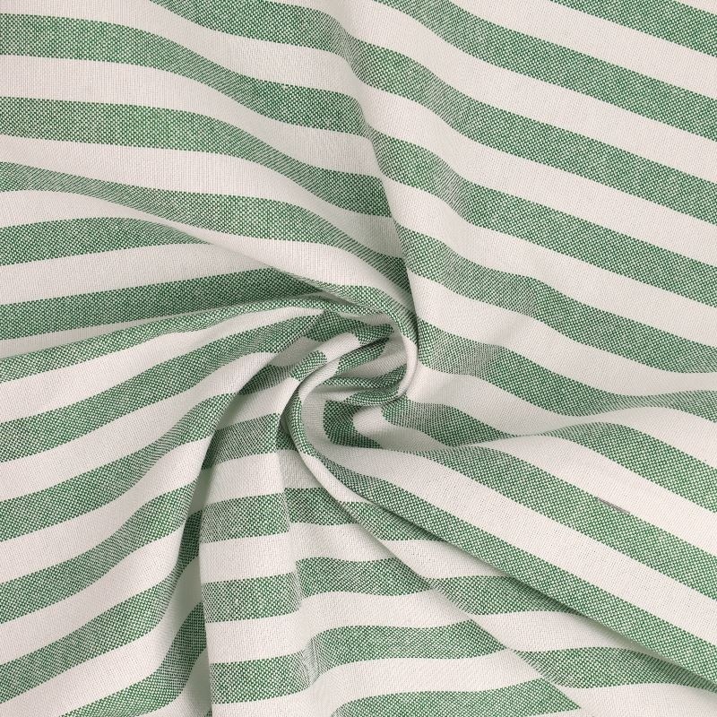 Tissu Chemise Coton lin Grande Rayure Vert