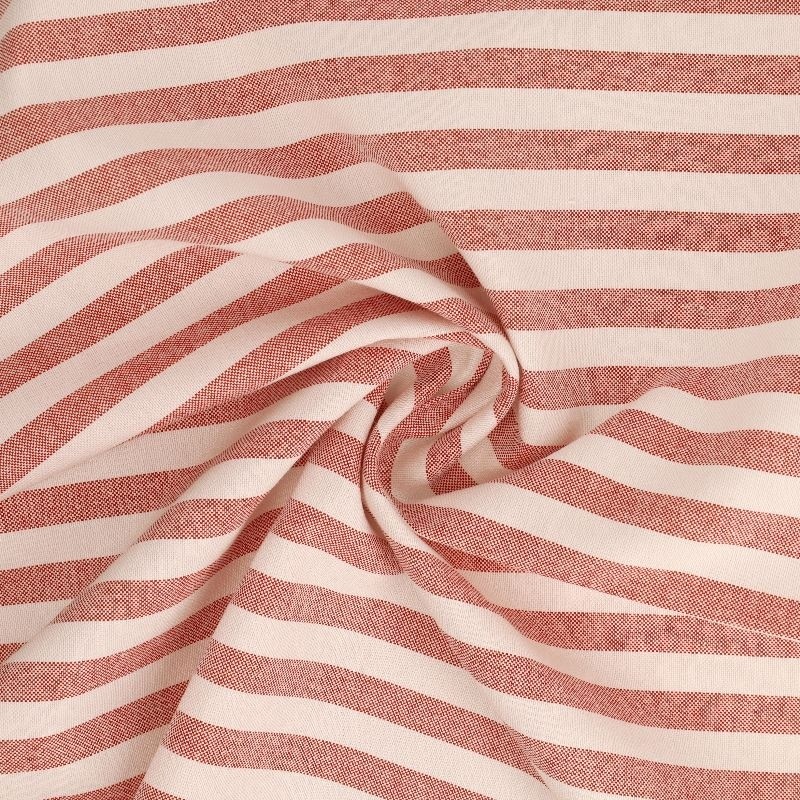 Tissu Chemise Coton lin Grande Rayure Rouille 