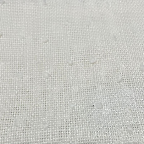 Tissu Etamine Plumetis Lizbon Blanc 