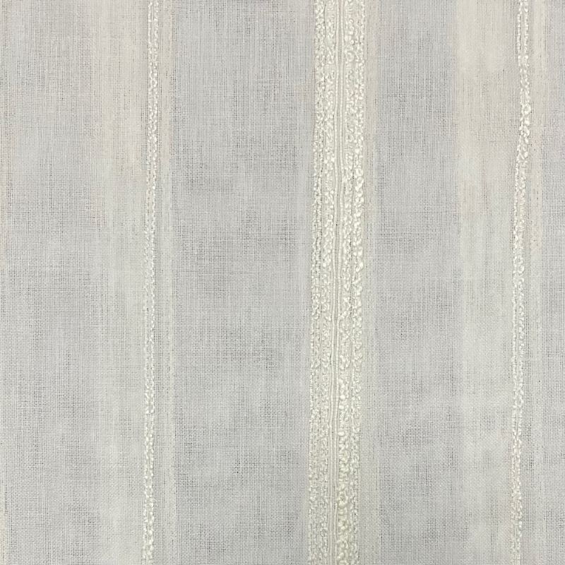 Tissu Etamine Jacquard Chenillé Faro Blanc