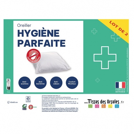 Lot de 2 Oreillers Hygiene Parfaite