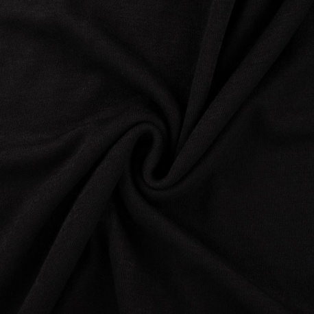 Tissu Jersey de Viscose Uni Noir 