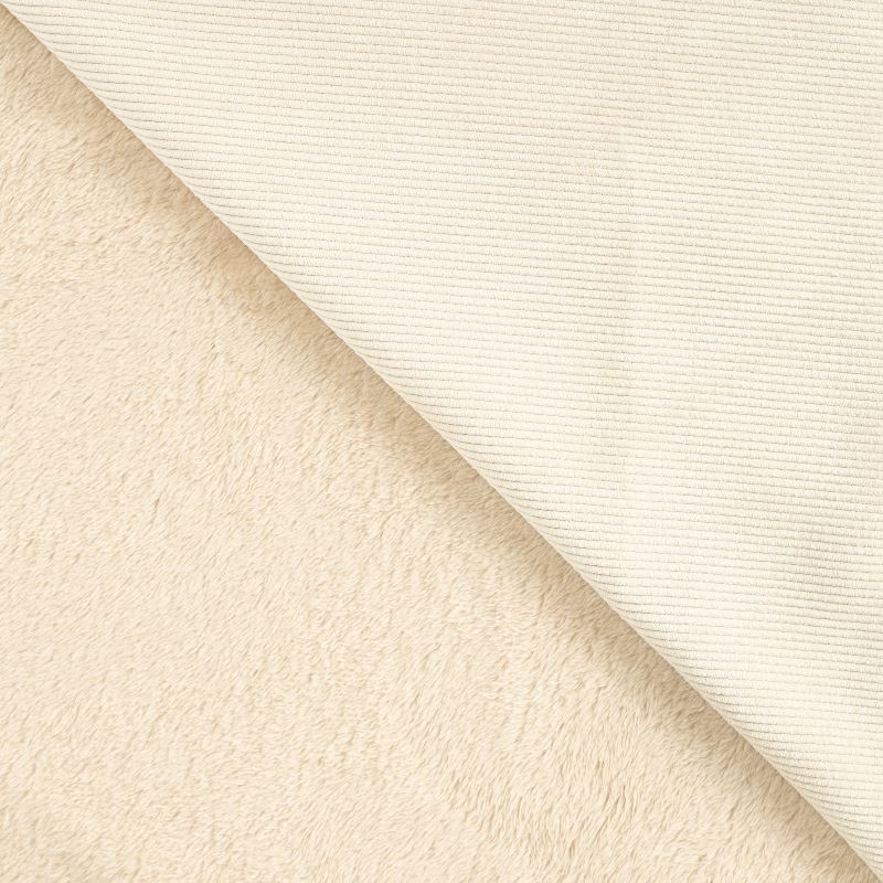 Tissu Velours Côtelé Sable Double Face Sherpa