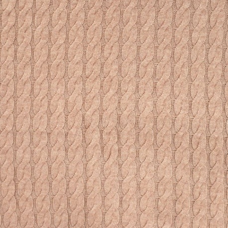Tissu Matilda Maille Torsadee Cognac