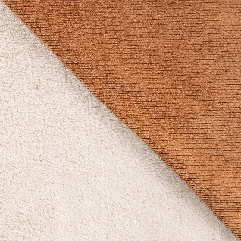 Tissu Velours Côtelé Double Face Camel Sherpa